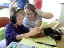 6 Year Old Ben Leovy making one of his 20 QSO's at our GOTA station, KE3Q